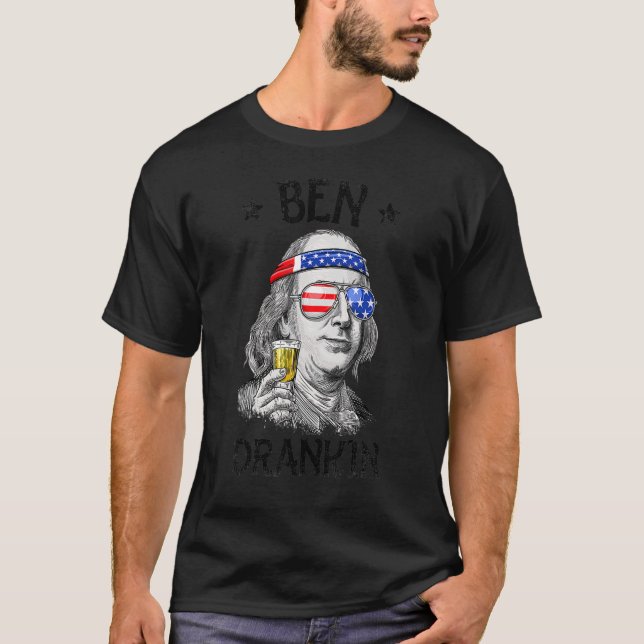 Camiseta Ben Drankin 4 De Julho Benjamin Franklin Men Wome (Frente)