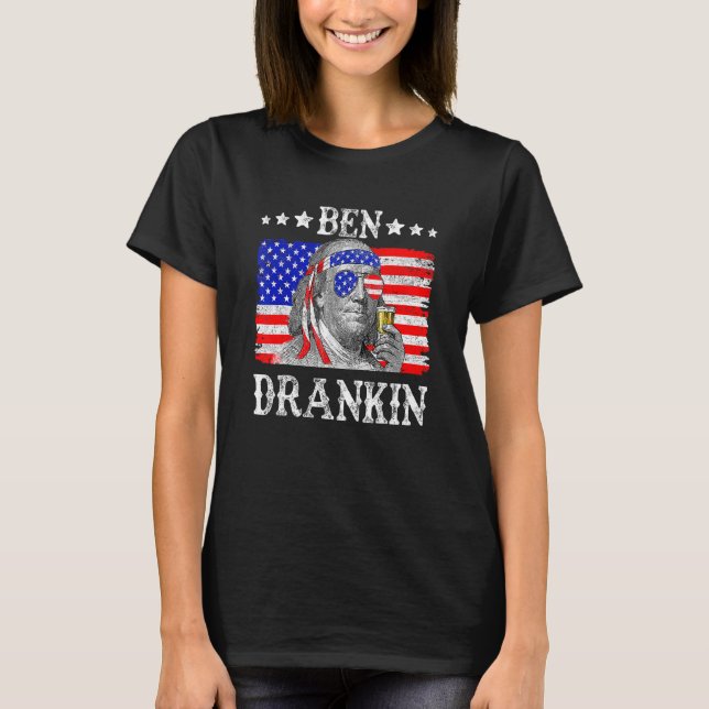 Camiseta Ben Drankin 4 De Julho Benjamin Franklin Men Wome (Frente)