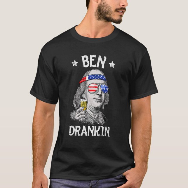 Camiseta Ben Drankin 4 De Julho Benjamin Franklin Men Wome (Frente)