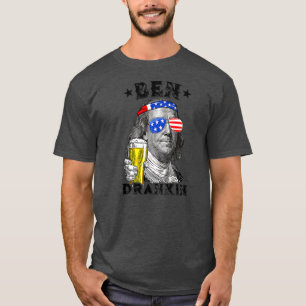 Camiseta Ben Drankin 4 de julho, Engraçado Beer Vintage