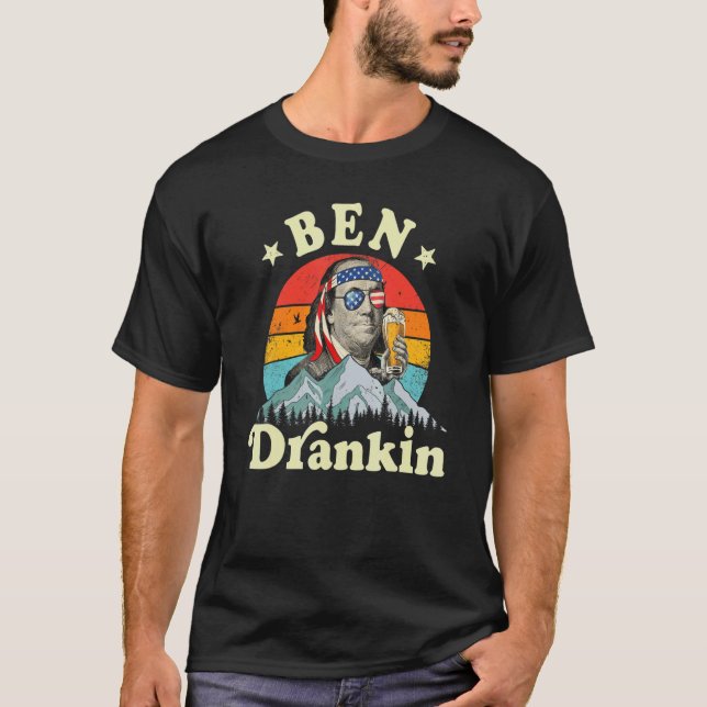 Camiseta Ben Drankin 4th Of July Benjamin Franklin Men Amer (Frente)