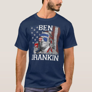 Camiseta Ben Drankin Beer 4 De Julho Patriótico EUA 