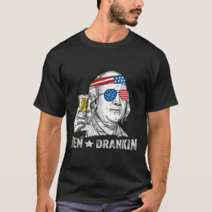Camiseta Ben Drankin - Benjamin Franklin Bebendo Cerveja - 