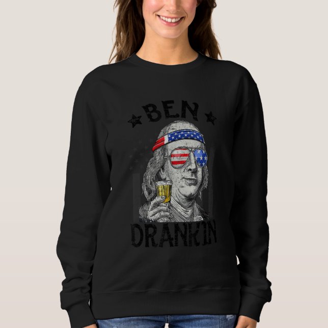 Camiseta Ben Drankin Benjamin Franklin  Drink Beer 4th Of J (Frente)