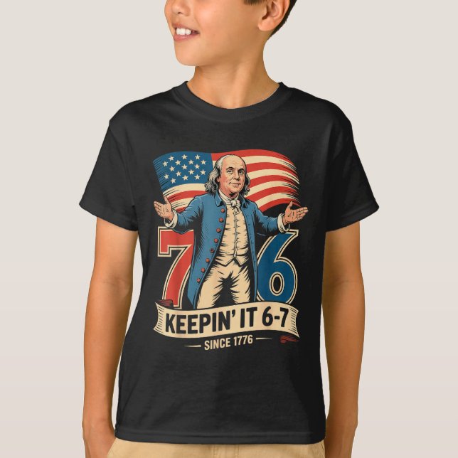Camiseta Ben Franklin 67 Meme Keen It 7-6 History Teacher S (Frente)
