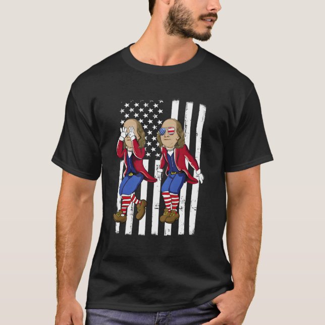 Camiseta Ben Griddin 4 De Julho Benjamin Franklin Griddy U (Frente)