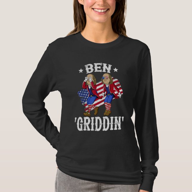 Camiseta Ben Griddin 4th of July Ben Franklin Griddy Men Wo (Frente)
