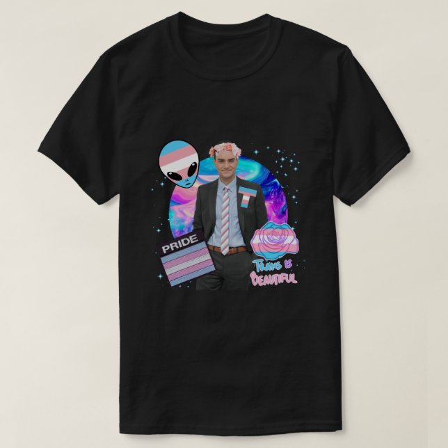 Camiseta Ben Shapiro Trans Sticker (Frente do Design)