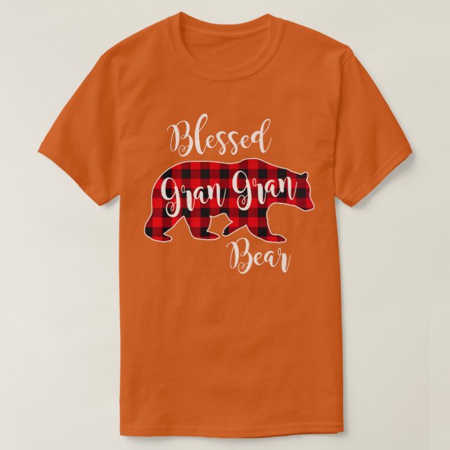 Camiseta Bênção Gran Gran Bear Red Buffalo Xadrez Gra (Frente do Design)