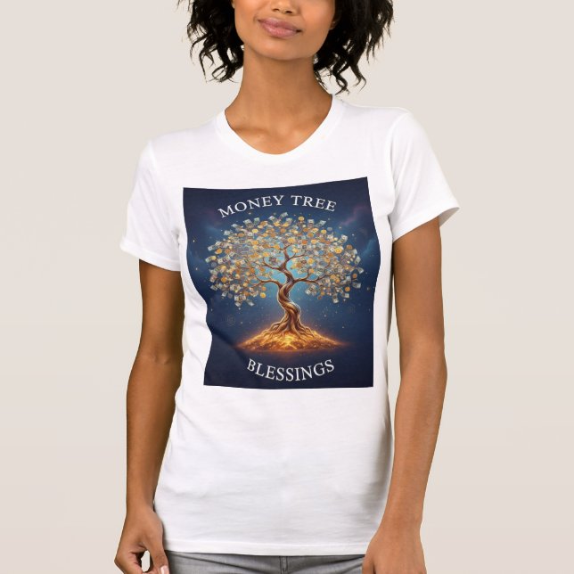 Camiseta Bênçãos da Árvore do Dinheiro — Frequência da Abun (Frente)