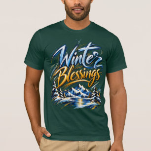 Camiseta Bênçãos de Inverno Família Personalizada Homens Mu