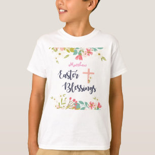 Camiseta Bênçãos de páscoa das flores de Cristo risen