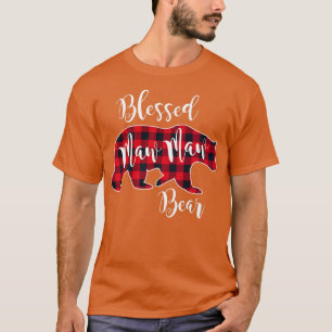 Camiseta Bênçãos, Urso Urso Urso Búfalo, Padrão De Xadrez M