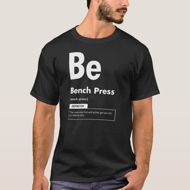 Camiseta Bench Press - Mesa Periódica - Memória Gym Engraça (Frente)