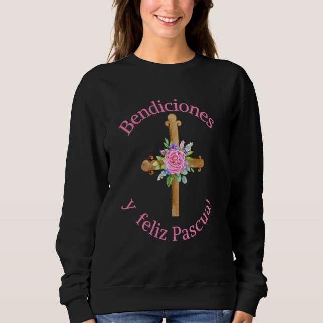 Camiseta Bendiciones Y Feliz Pascua - Bênçãos e Hap Espanho (Frente)