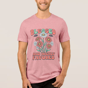 Camiseta Bendita e Altamente Favorecida Floral Vintage Desi