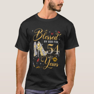 Camiseta Bendita por Deus para Mulheres de 54 Anos de Idade