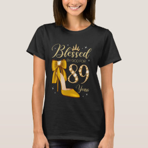 Camiseta Bendita por Deus por 89 anos de idade Aniversário