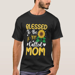 Camiseta Bendita por ser chamada de Mãe Girassol Borboleta