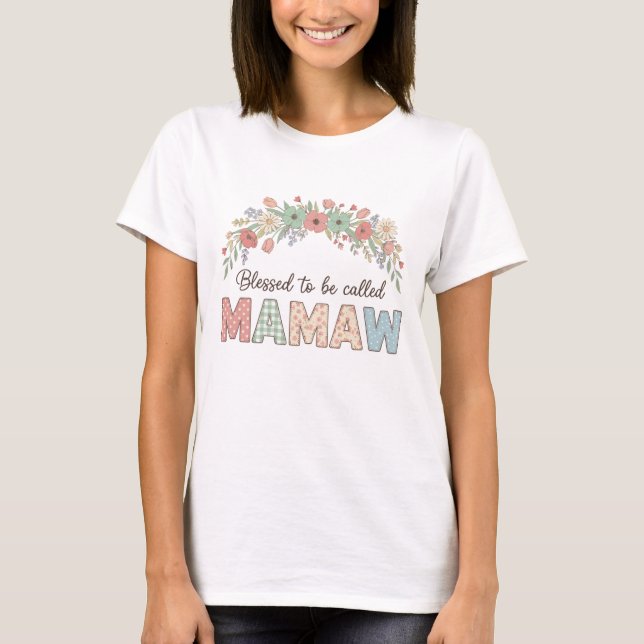 Camiseta Bendita por ser chamada Mamaw (Frente)