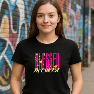 Camiseta Bendita Rosa em Cristo - Borboletas