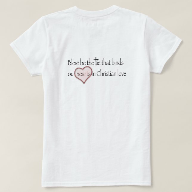 Camiseta ‘Bendita Seja a Ligação que Une’ Citação Cristã (Verso do Design)