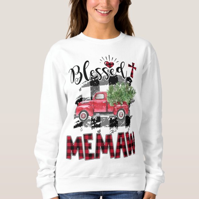 Camiseta Bendito Memaw Red xadrez Natal (Frente)
