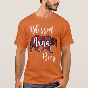 Camiseta Bendito Nana Bear Red Tartan Xadrez Divertida Avó