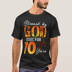 Camiseta Bendito Por Deus Por 70 Anos De Presente Aniversár