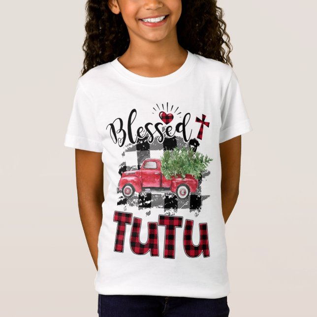 Camiseta Bendito Tutu Red-xadrez Natal (Frente)
