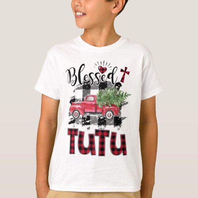 Camiseta Bendito Tutu Red-xadrez Natal (Frente)