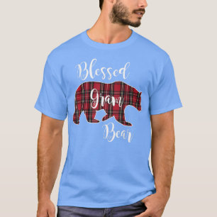 Camiseta Bendito Urso Vermelho Tartan Xadrez Avó Presente