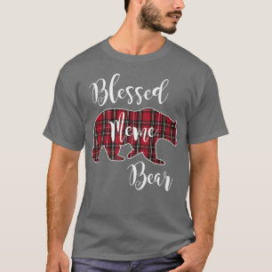 Camiseta Bendito Urso Vermelho Tartan Xadrez Divertido Avó