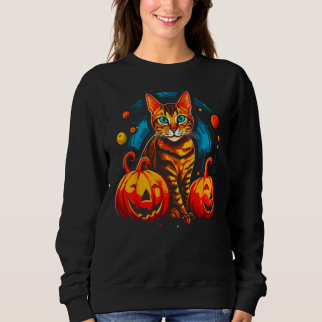 Camiseta Bengal Cat Halloween (Frente)