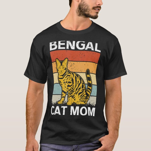 Camiseta Bengal Cat Mãe Proprietário do Gato Bengal (Frente)