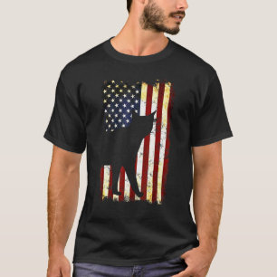 Camiseta Bengal Cat Silhouette American Flag 4 De Julho