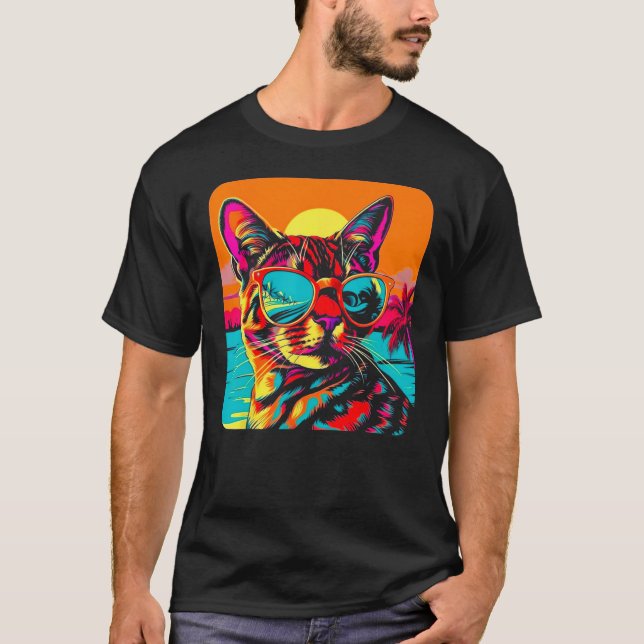 Camiseta Bengal Cat Summer Beach (Frente)