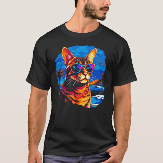 Camiseta Bengal Cat Summer Party (Frente)