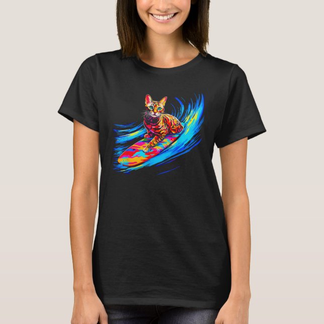 Camiseta Bengal Cat Surfing (Frente)