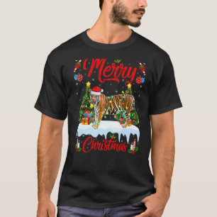 Camiseta Bengal Tiger Lighting Xmas Tigre Papais noeis Beng