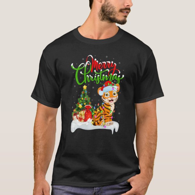Camiseta Bengal Tiger  Xmas Decorations Bengal Tiger Christ (Frente)