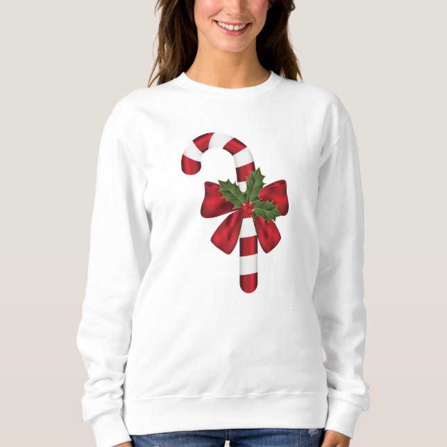 Camiseta Bengala com um Laço e Azevinho de Natal (Frente)