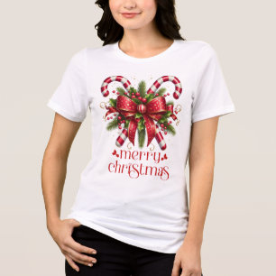 Camiseta Bengala de Natal Decorada Feliz Natal