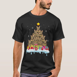 Camiseta Bengala Gato Árvore de Natal Gato Natal Gato Xmas