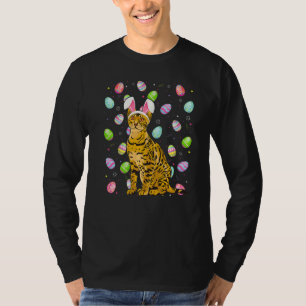 Camiseta Bengala Gato Páscoa Ovo Funny Bengala Páscoa Sol