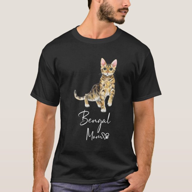 Camiseta Bengala Mãe Gato Mãe Kitten (Frente)