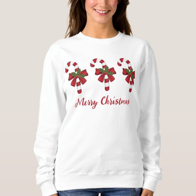 Camiseta Bengalas de Natal Vermelhas e Brancas & Texto Pers (Frente)