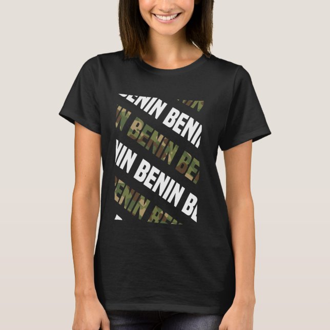 Camiseta Benin Camo - Camouflage Verde Padrão (Frente)