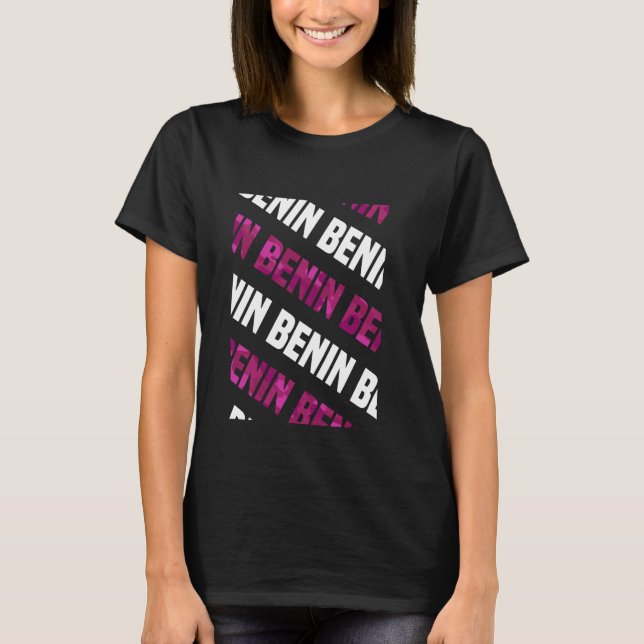 Camiseta Benin Camo Pattern Pink Camouflage (Frente)