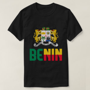 Camiseta Benin Flag e Casaco de Armas Patriótica